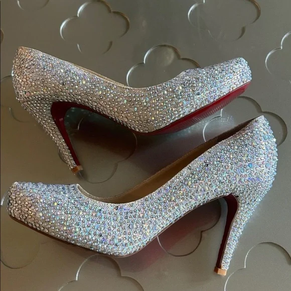 Aurora Boreale Crystal red bottoms high heels Size 40 (US 9) - Picture 11 of 12